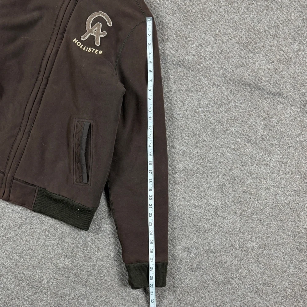 VTG Y2K Hollister Brown Faux Fur Lined Zip Up Cabrillo Sweatshirt Jacket Men’s L